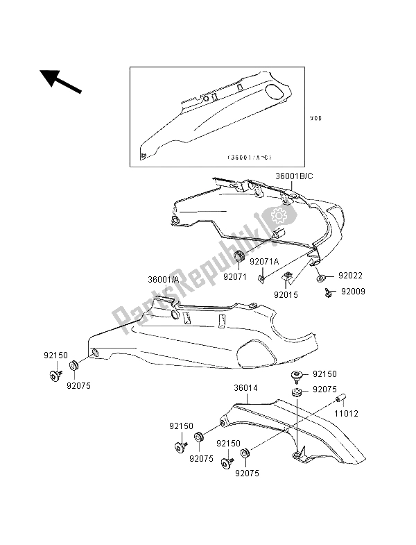 Wszystkie części do Os? Ony Boczne I Os? Ona ? A? Cucha Kawasaki ZZ R 1100 1998