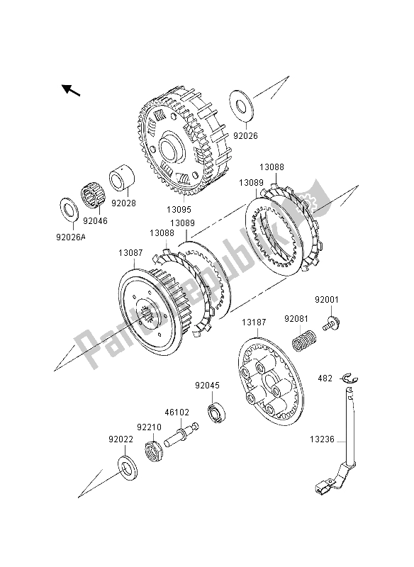 All parts for the Clutch of the Kawasaki VN 800 1995