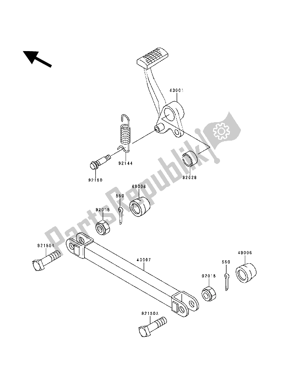 Tutte le parti per il Pedale Del Freno del Kawasaki Zephyr 1100 1992