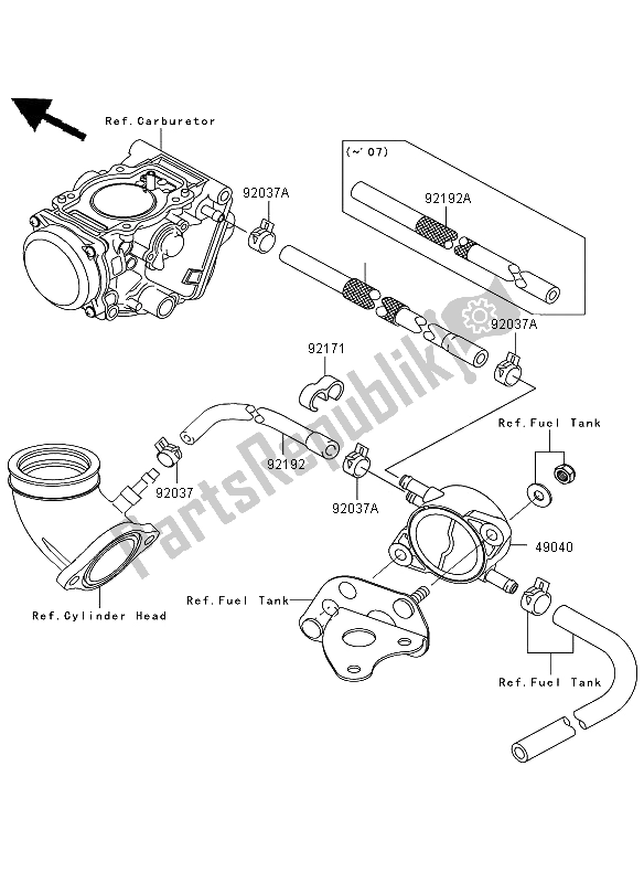 Todas as partes de Bomba De Combustivel do Kawasaki KVF 650 4X4 2006