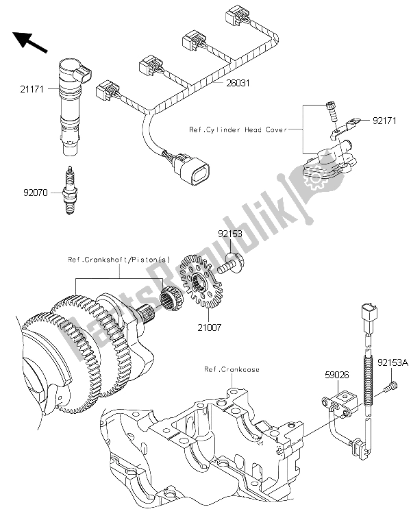 Tutte le parti per il Sistema Di Accensione del Kawasaki ZZR 1400 ABS 2015