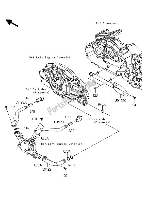 All parts for the Water Pipe of the Kawasaki VN 1700 Classic Tourer ABS 2010