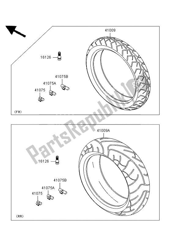 Wszystkie części do Opony Kawasaki ER 6F ABS 650 2008