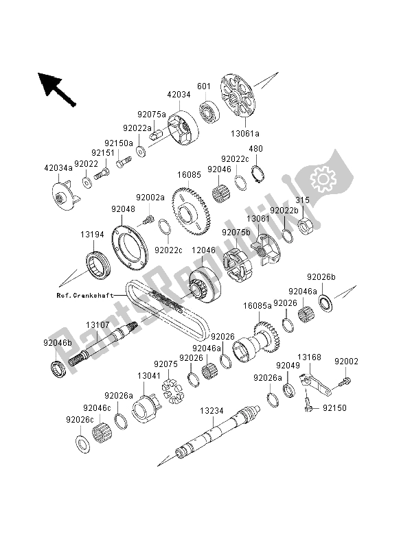 Tutte le parti per il Equilibratore del Kawasaki ZRX 1100 2000