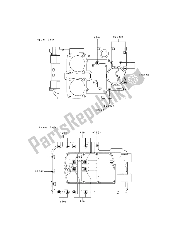 Tutte le parti per il Modello Del Bullone Del Basamento del Kawasaki KLE 500 1994