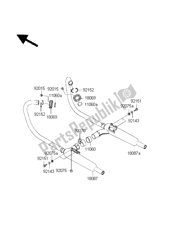 Toutes les pièces pour le Silencieux du Kawasaki W 650 1999