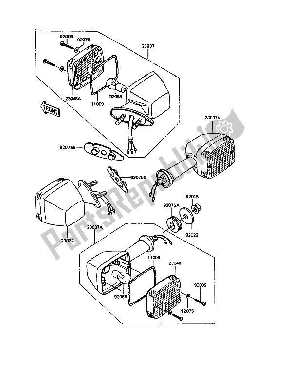 Toutes les pièces pour le Clignotants du Kawasaki GPZ 550 1985