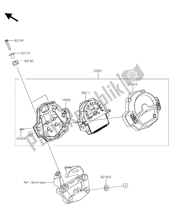 Toutes les pièces pour le Mètre (s) du Kawasaki Vulcan S 650 2015