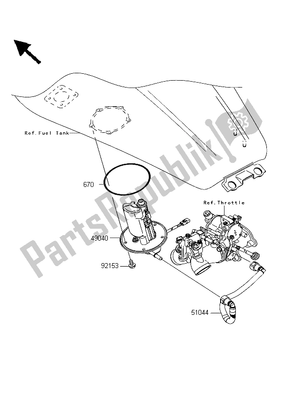 All parts for the Fuel Pump of the Kawasaki VN 1600 Classic 2003