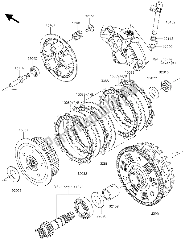 Todas as partes de Embreagem do Kawasaki Vulcan S 650 2015