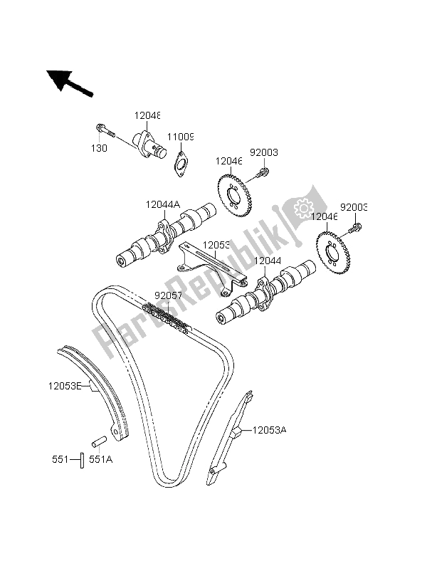 Wszystkie części do Wa? Ek Rozrz? Du I Napinacz Kawasaki EN 500 1996