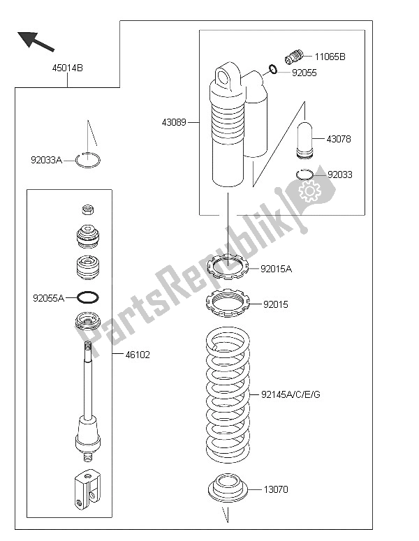 All parts for the Shock Absorber(s) of the Kawasaki KX 85 LW 2016