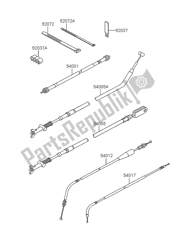 Alle onderdelen voor de Kabels van de Kawasaki KLF 300 4X4 2005