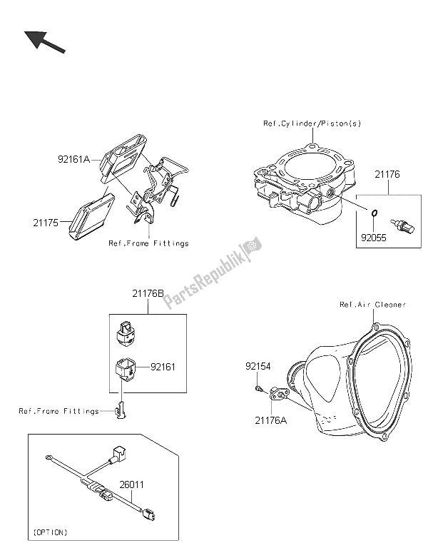 All parts for the Fuel Injection of the Kawasaki KX 450F 2016