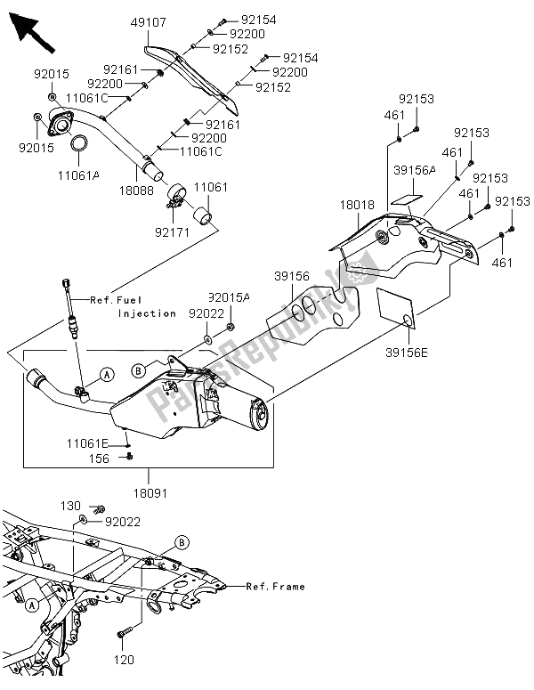 Toutes les pièces pour le Silencieux (s) du Kawasaki KLX 125 2013