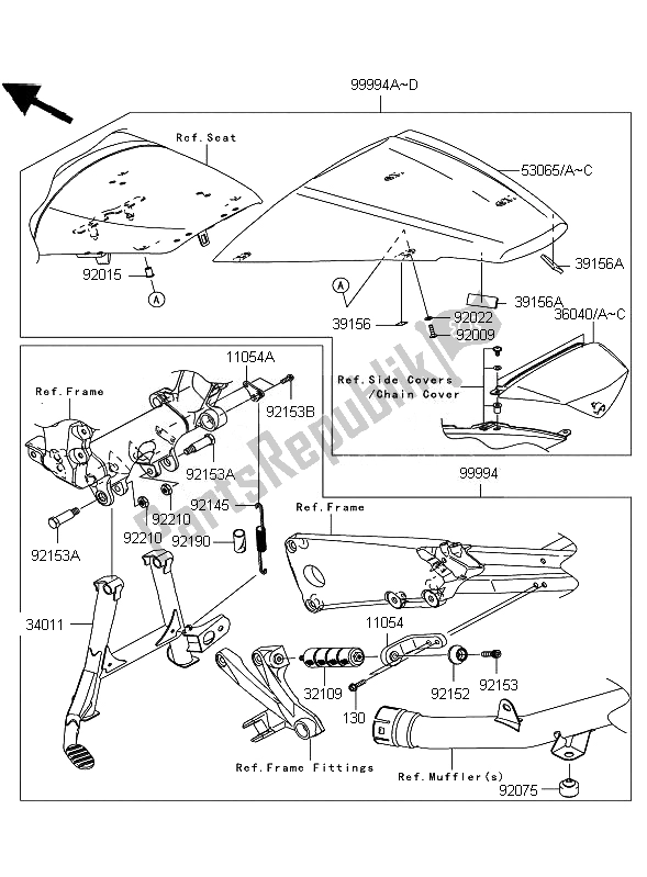 All parts for the Optional Parts of the Kawasaki ZZR 1400 2007