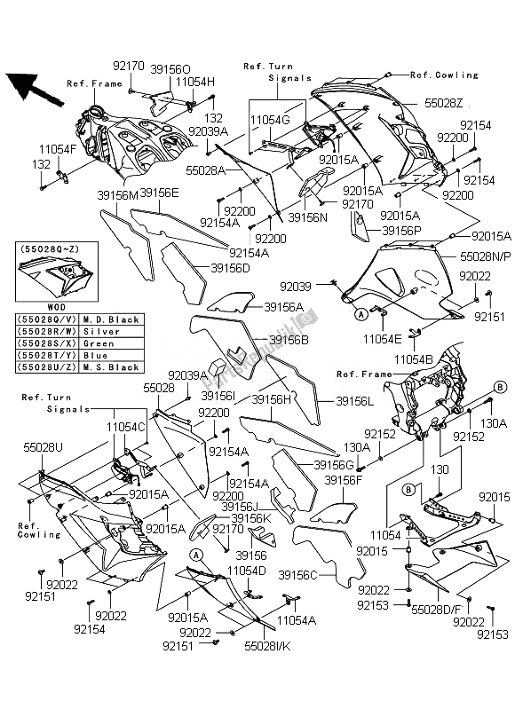 All parts for the Cowling Lowers of the Kawasaki ZZR 1400 ABS 2010