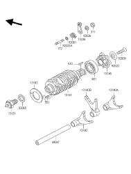 tambour de changement de vitesse et fourchette de changement de vitesse