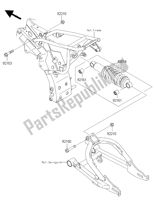 Wszystkie części do Zawieszenie I Amortyzator Kawasaki KLX 110 2015