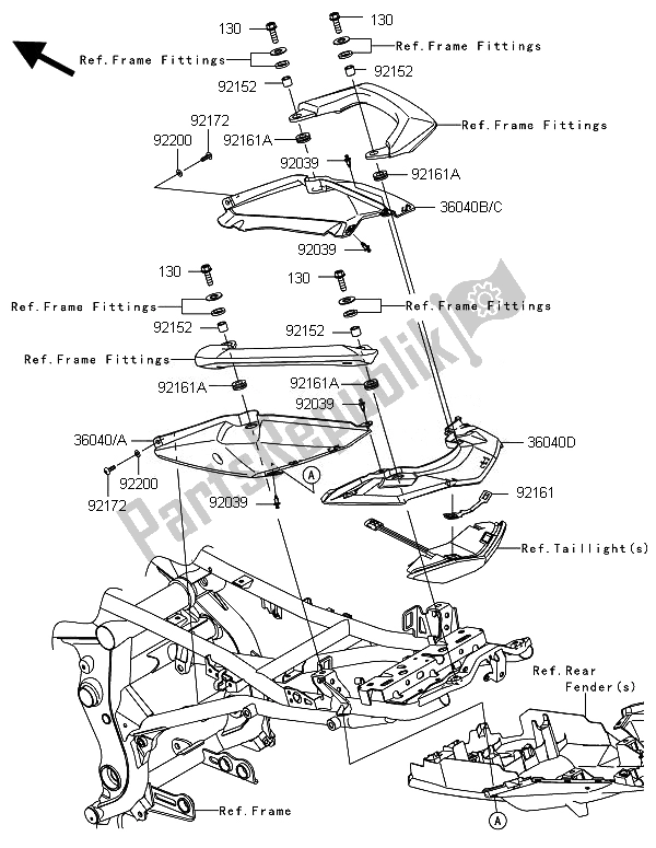 Todas las partes para Cubierta De Asiento de Kawasaki Versys 650 2010