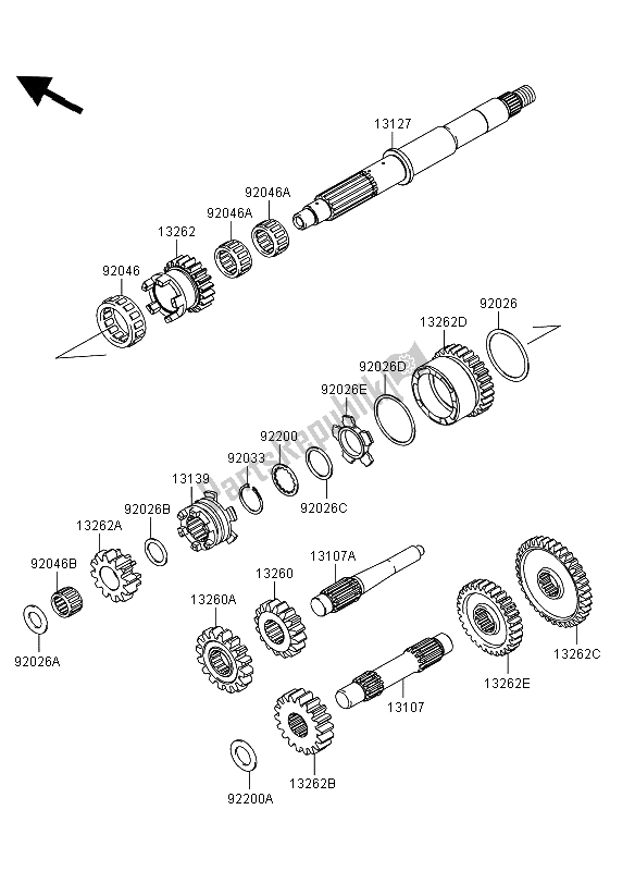 All parts for the Transmission of the Kawasaki KVF 750 4X4 EPS 2012