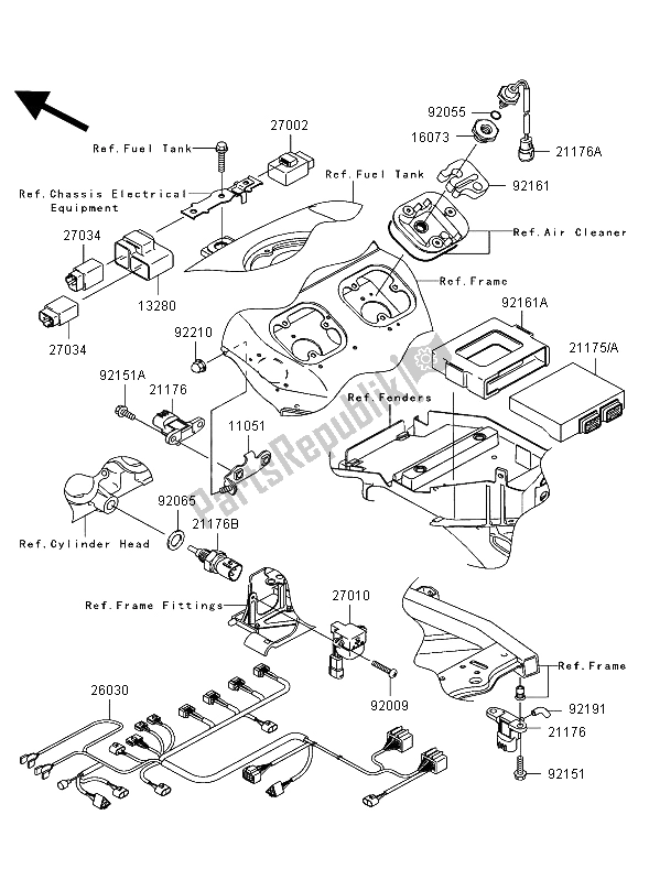 Alle onderdelen voor de Brandstof Injectie van de Kawasaki Ninja ZX 12R 1200 2003