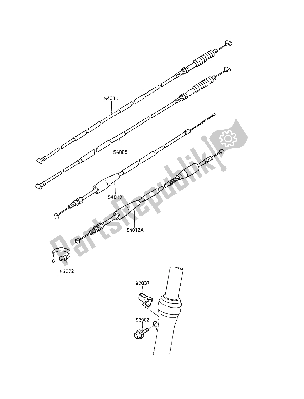 Tutte le parti per il Cavi del Kawasaki KX 60 1989