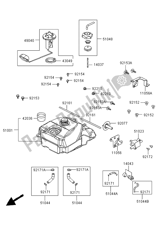 Wszystkie części do Zbiornik Paliwa Kawasaki KVF 300 2012
