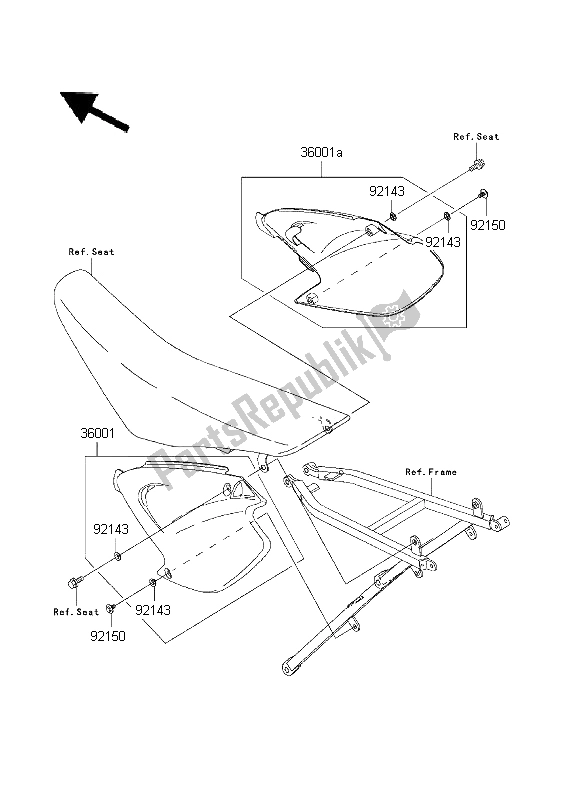 Tutte le parti per il Coperture Laterali del Kawasaki KX 250 2003