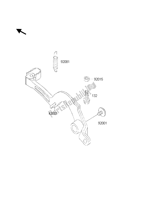 Tutte le parti per il Pedale Del Freno del Kawasaki KX 500 1998