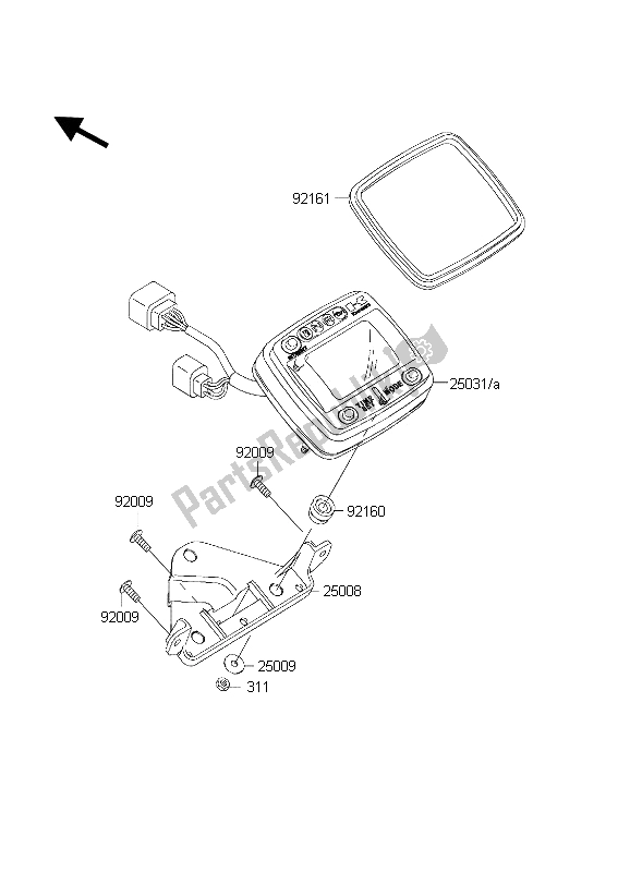 All parts for the Meter of the Kawasaki KVF 650 Prairie 2002