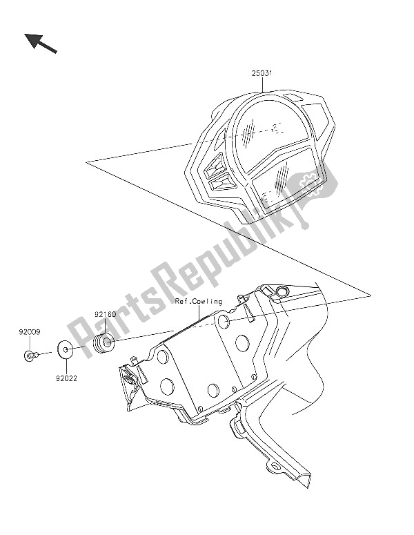 Tutte le parti per il Meter (s) del Kawasaki ER 6F 650 2016