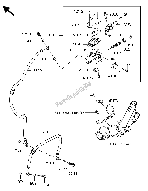 Todas las partes para Cilindro Maestro Delantero de Kawasaki Z 800 CDS 2013