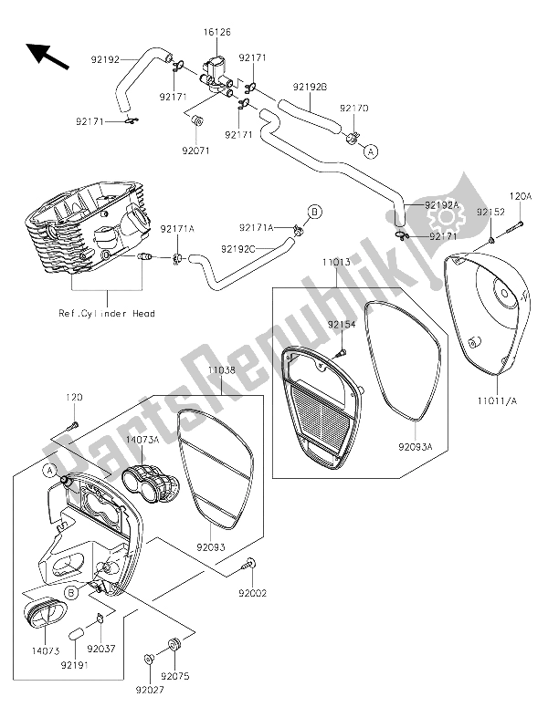 Todas las partes para Filtro De Aire de Kawasaki Vulcan 900 Classic 2015