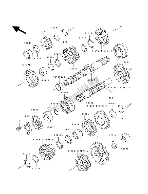 Alle onderdelen voor de Overdragen van de Kawasaki KLE 500 1993