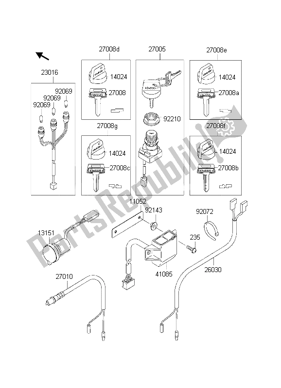 Tutte le parti per il Interruttore Di Accensione del Kawasaki KVF 360 Prairie 4X4 2003