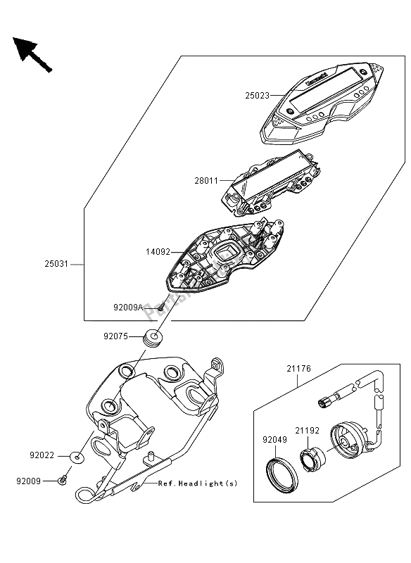 All parts for the Meter(s) of the Kawasaki D Tracker 125 2013