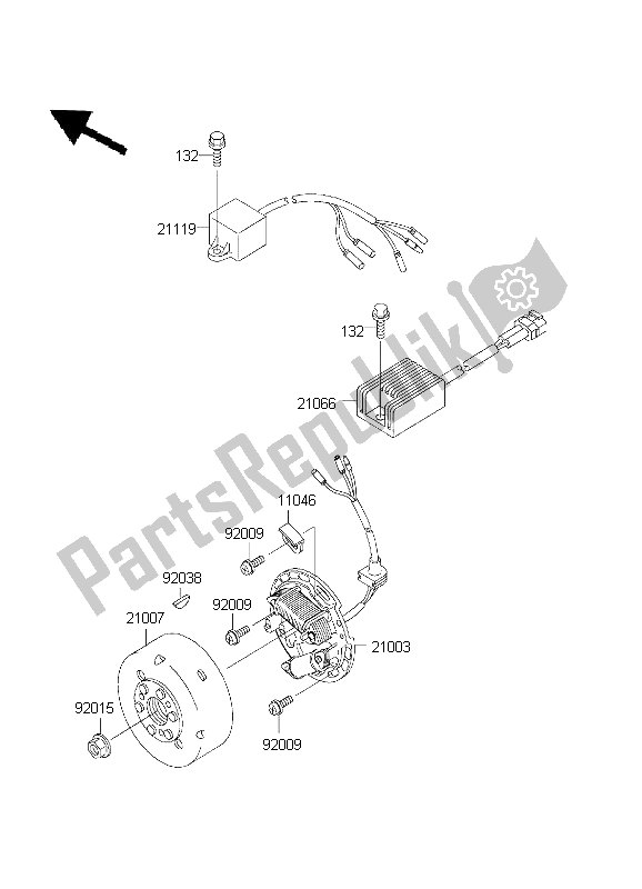 Todas as partes de Gerador do Kawasaki KDX 200 2003