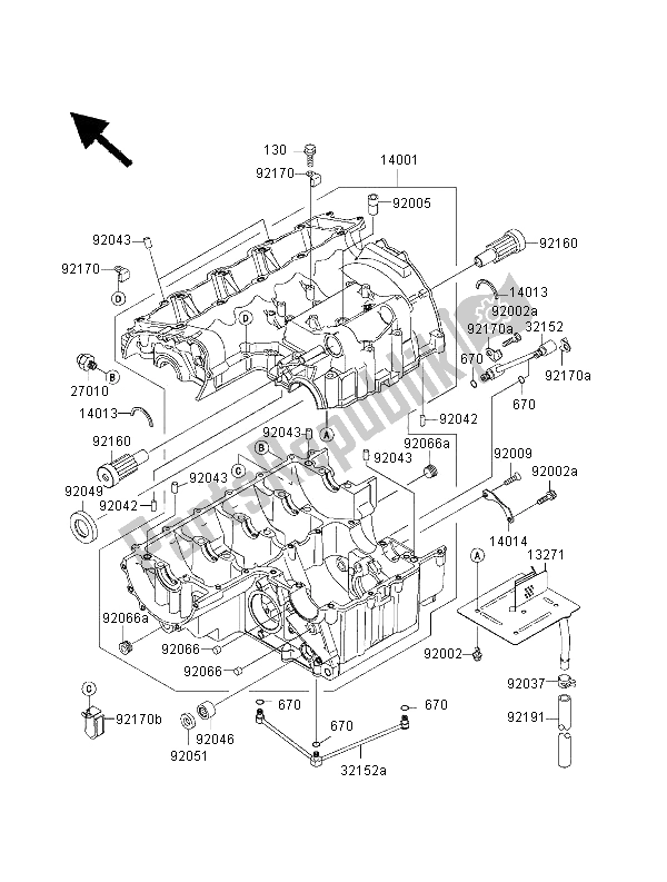 Toutes les pièces pour le Carter du Kawasaki Ninja ZX 9R 900 2000