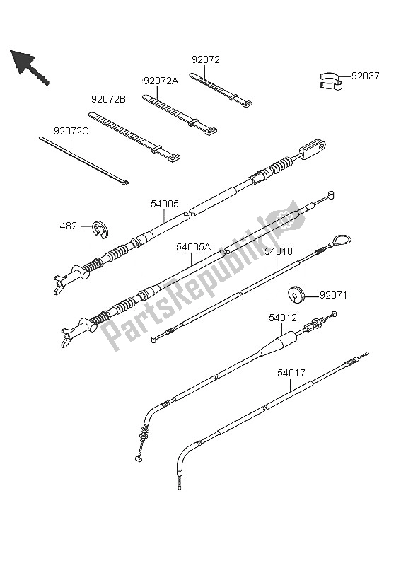 All parts for the Cables of the Kawasaki KVF 360 2005