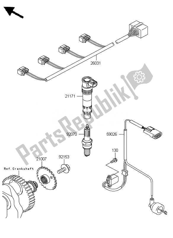 All parts for the Ignition System of the Kawasaki Z 1000 2007