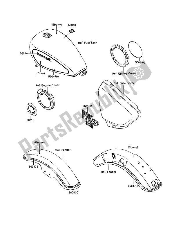 All parts for the Decals of the Kawasaki VN 750 Twin 1987