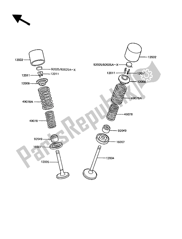 Toutes les pièces pour le Valve (s) du Kawasaki GT 550 1993