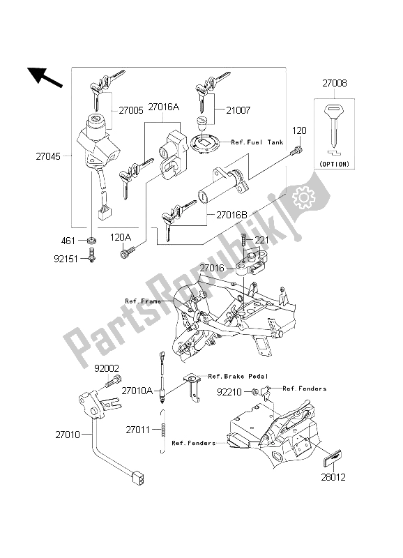 Todas las partes para Switch De Ignición de Kawasaki ZXR 1200S 2004