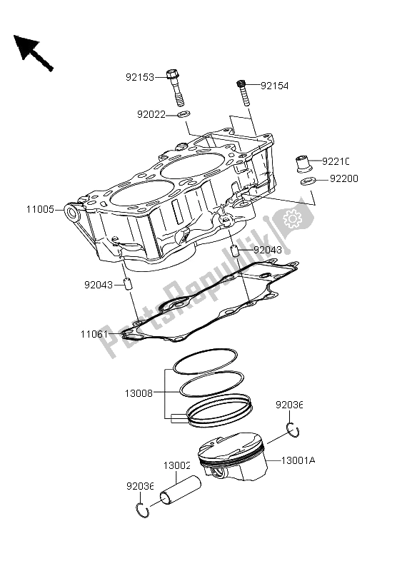 All parts for the Cylinder & Piston(s) of the Kawasaki Versys ABS 650 2013
