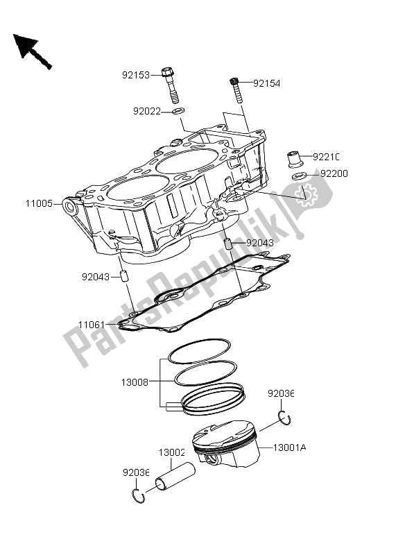 All parts for the Cylinder & Piston(s) of the Kawasaki Versys ABS 650 2013