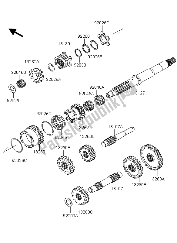 Toutes les pièces pour le Transmission du Kawasaki KVF 360 4X4 2010