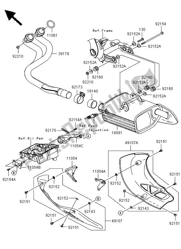 Tutte le parti per il Silenziatore (s) del Kawasaki Versys 650 2013