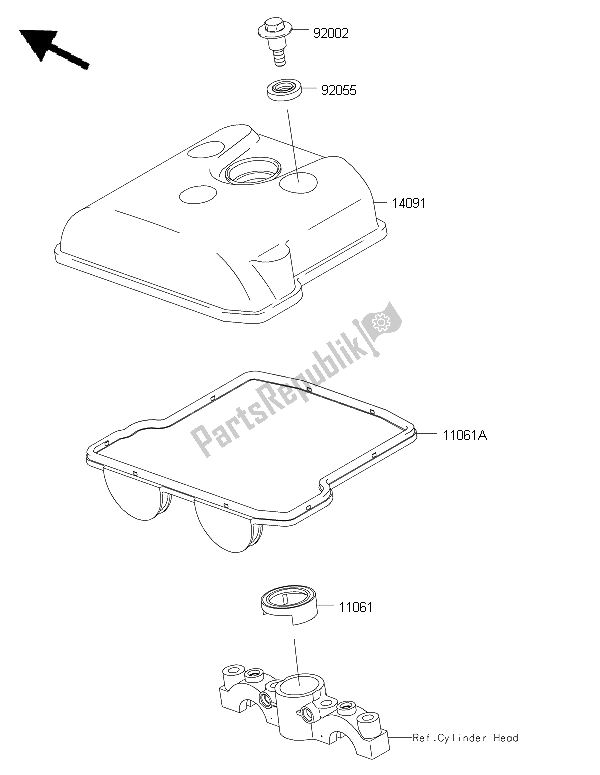 Tutte le parti per il Coperchio Della Testata del Kawasaki KLX 450R 2015