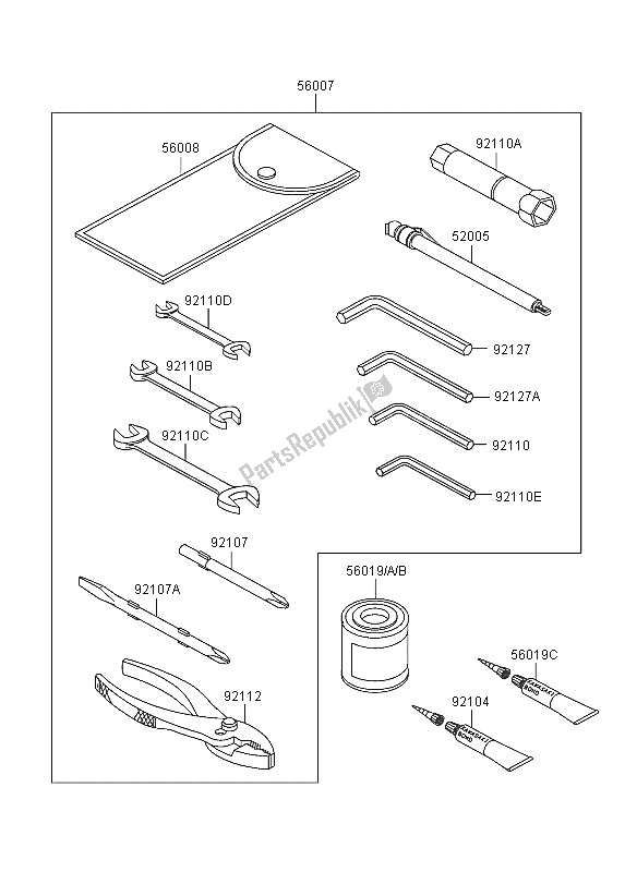 All parts for the Owners Tools of the Kawasaki VN 1600 Mean Streak 2005